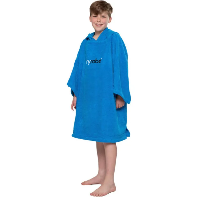 Dryrobe Kids Organic Cotton Towel Robe V3 Small 10-13 Years Cobalt Blue-1